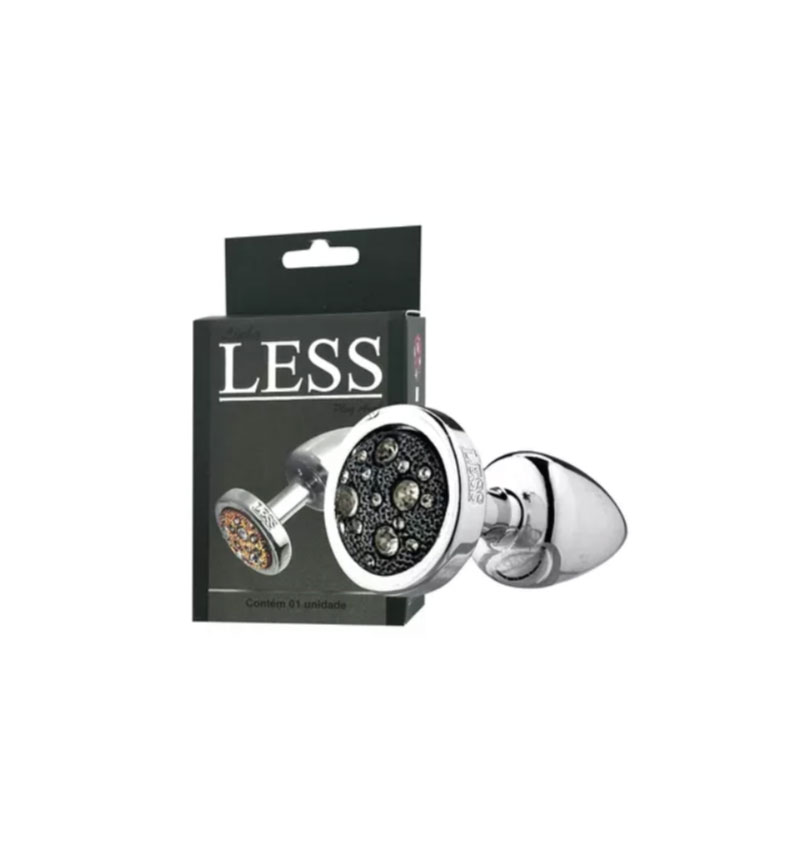 Plug LESS P (ABS) Cromado Com Pedra Cravejada Onix