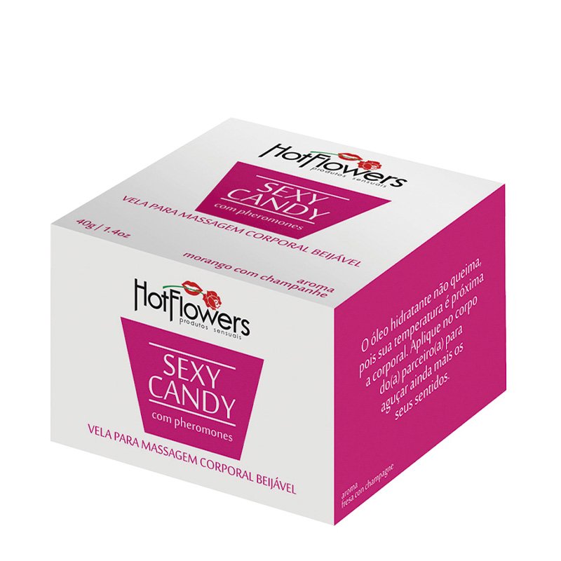 Vela Sexy Candy Morango c/ Champanhe