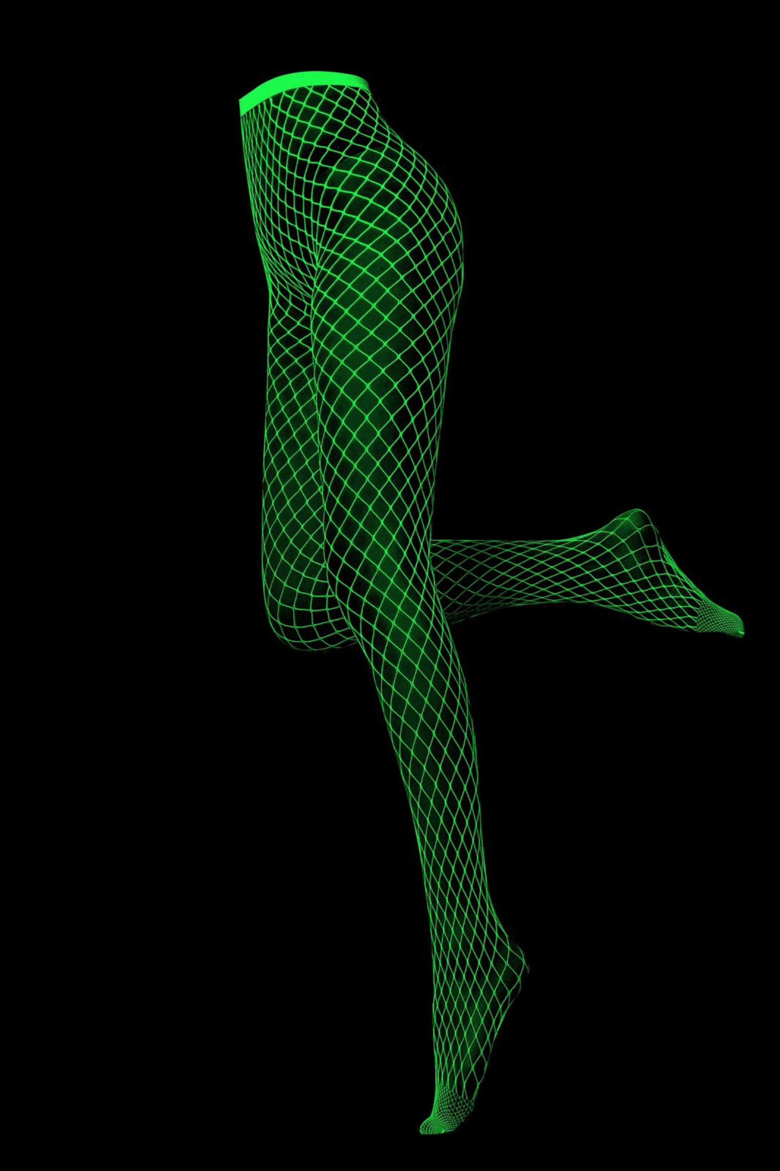 Meia Calça Brilha na Luz Negra