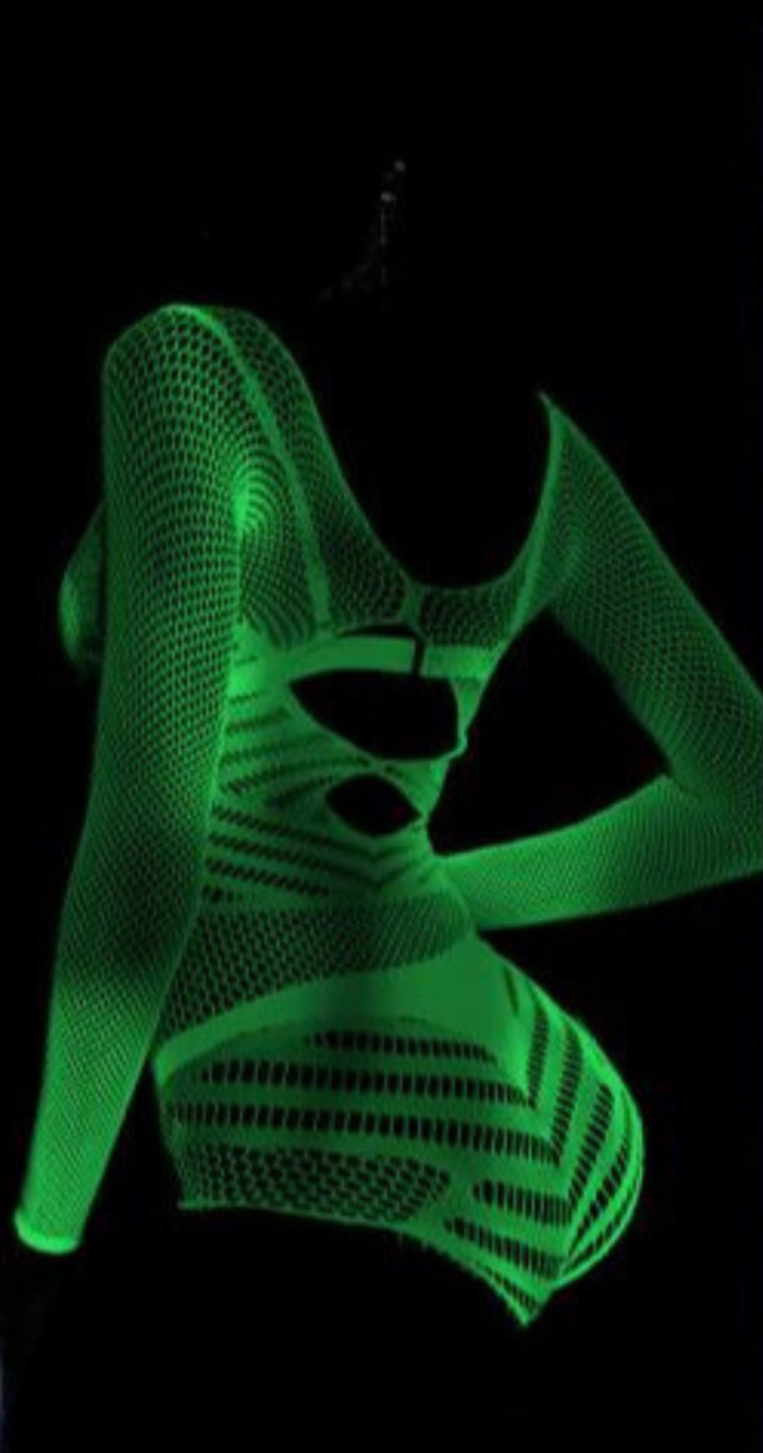 Body Arrastão que Brilha na Luz Negra