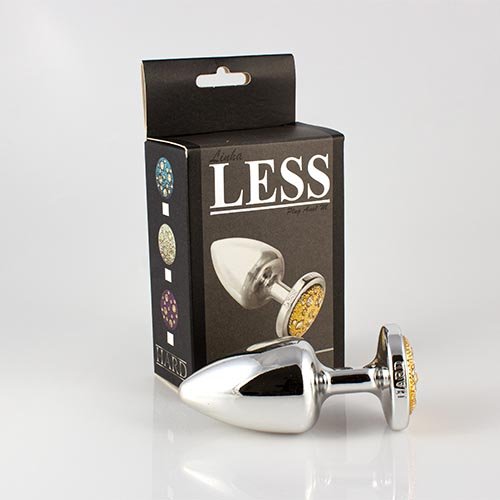Plug LESS M (ABS) Cromado Com Pedra Cravejada Dourada