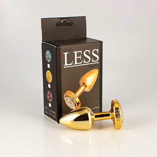 Plug LESS M (ABS) Dourado Com Pedra Cravejada Dourada
