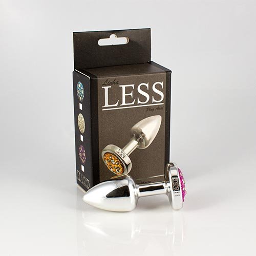 Plug LESS P (ABS) Cromado Com Pedra Cravejada Rosa