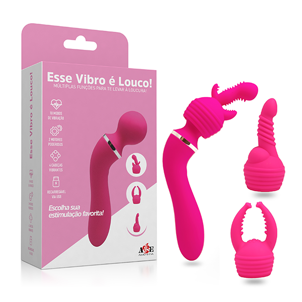 Esse vibrador é louco - 10 Modos de Vibração, Múltiplas Cabeças e Recarregável USB