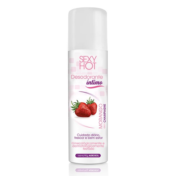 Desodorante Íntimo Aerosol 166ml - Morango com Champagne- Sexy Hot