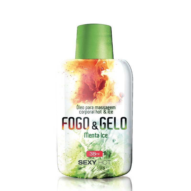 Fogo e Gelo Menta Ice - Óleo Excitante Beijável Esquenta e Esfria - 38ml